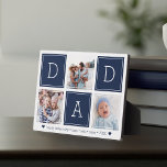 Navy | DAD Custom Kids Photo Collage Plaque<br><div class="desc">Create a sweet keepsake for a beloved dad this Father's Day with this simple photo plaque design that features three of your favourite Instagram photos, arranged in a collage layout with alternating squares of navy blue spelling out "Dad." Personalize with favourite photos of his children, and add a custom message...</div>