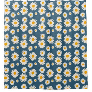 Navy Daisy Floral Bohemian Botanical Pattern