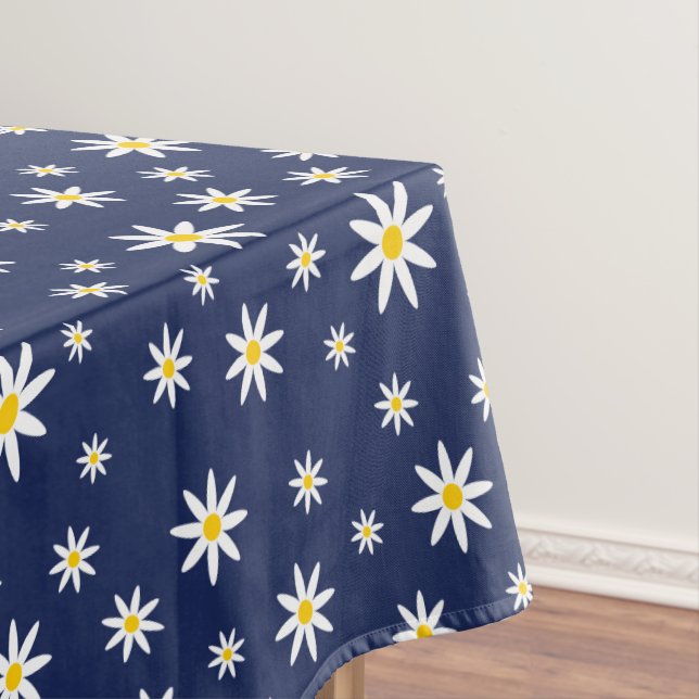 Navy Daisy Tablecloth (In Situ)
