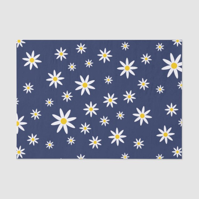 Navy Daisy Tissue Paper (Front)