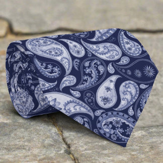 Navy Damask Floral Wedding Tie