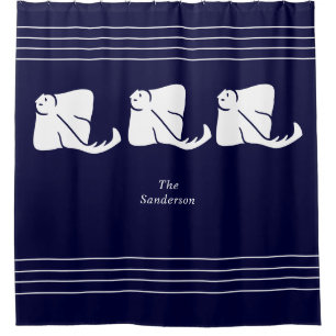 Navy Dark Blue Coastal Nautical Stingray Manta Ray