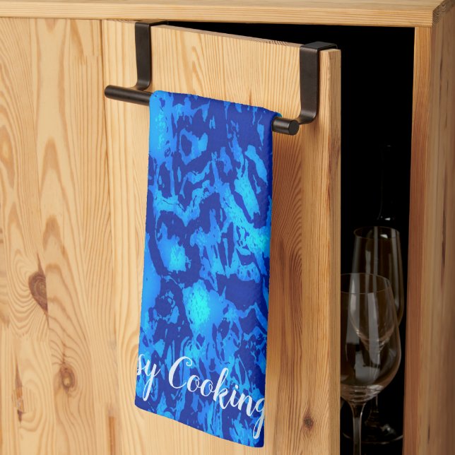 Navy Deep Customize Fresh Ocean Water Kitchen Towel (Thirds Fold)