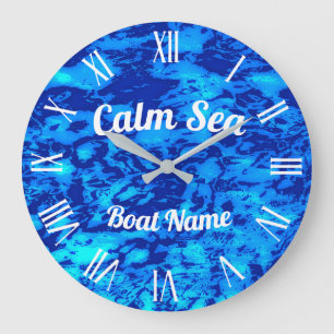 Navy Deep Customize Fresh Ocean Water Large Clock