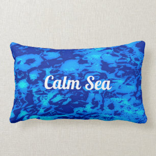 Navy Deep Customize Fresh Ocean Water Lumbar Pillow