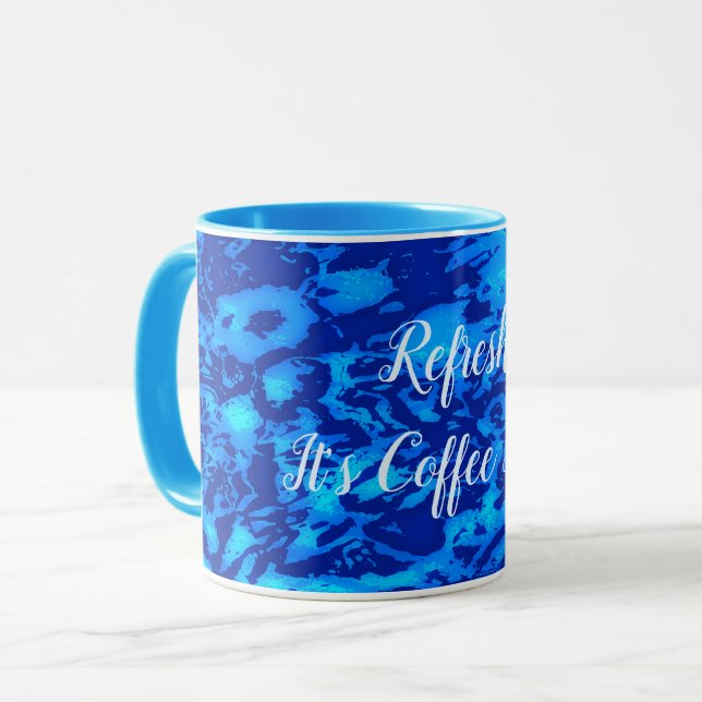 Navy Deep Customize Fresh Ocean Water Mug (Front Left)