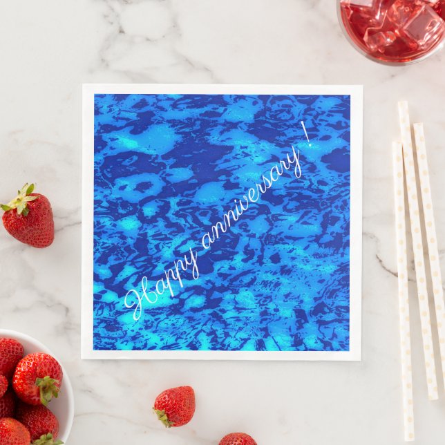Navy Deep Customize Fresh Ocean Water Napkin (Insitu)