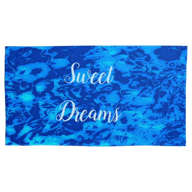Navy Deep Customize Fresh Ocean Water Pillowcase (Front)
