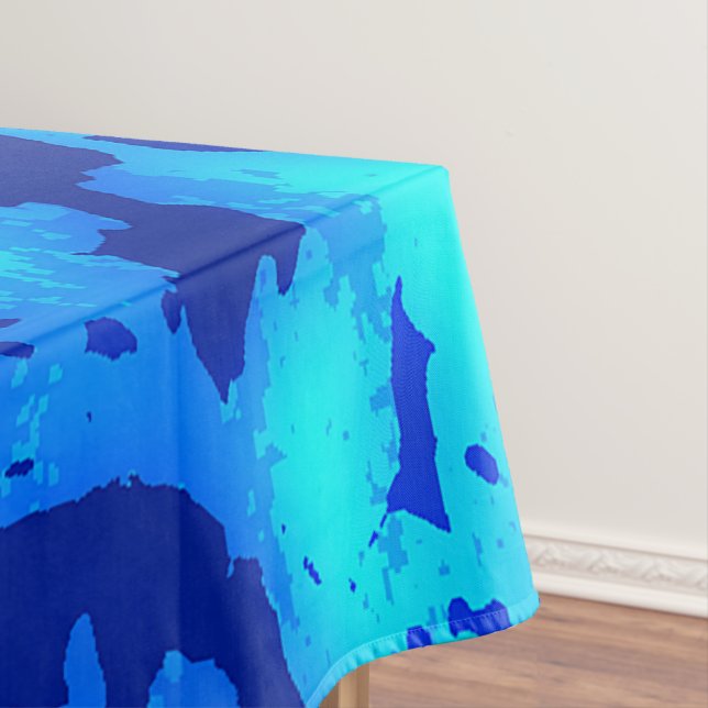 Navy Deep Customize Fresh Ocean Water Tablecloth (In Situ)