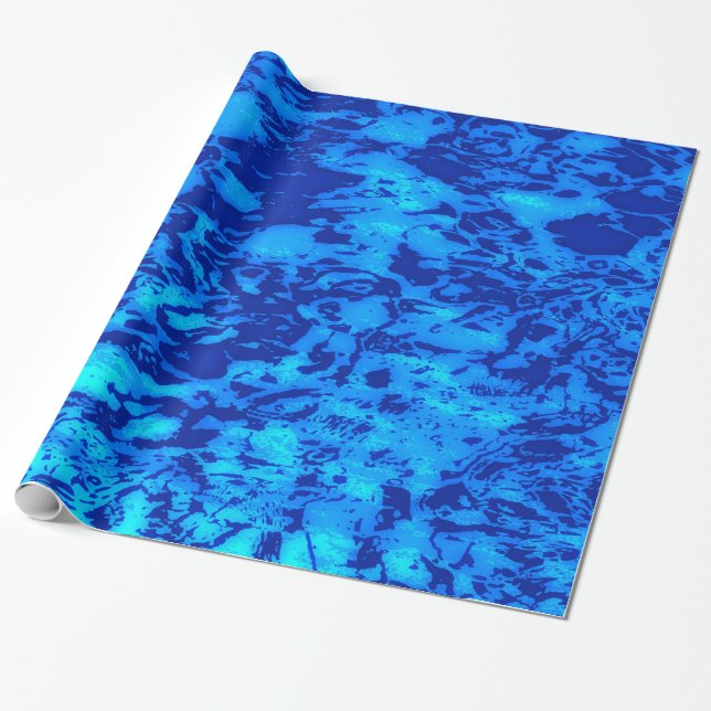 Navy Deep Customize Fresh Ocean Water Wrapping Paper (Unrolled)