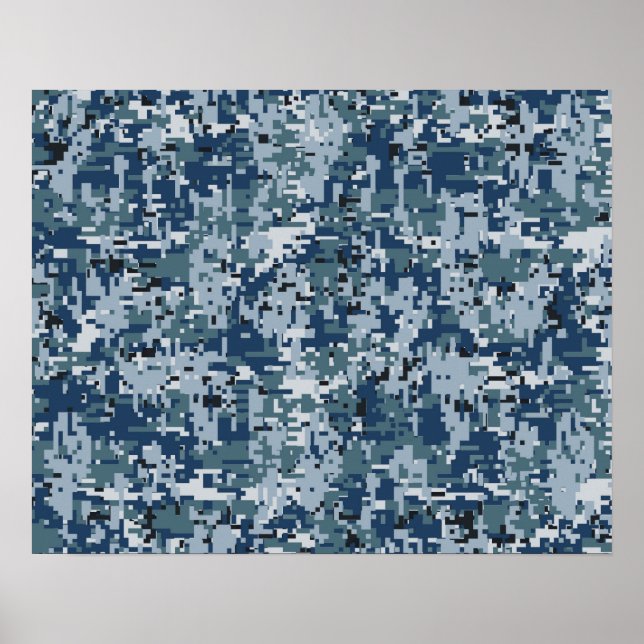 Navy  Digital Camo Camouflage Decor (Front)