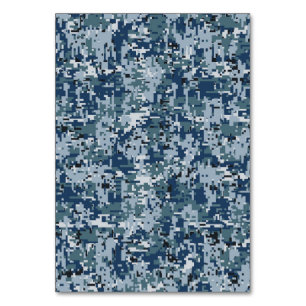 Navy  Digital Camo Camouflage Decor Table Number