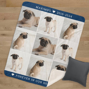 Navy Dog Memorial Photo Collage Keepsake Sherpa Blanket