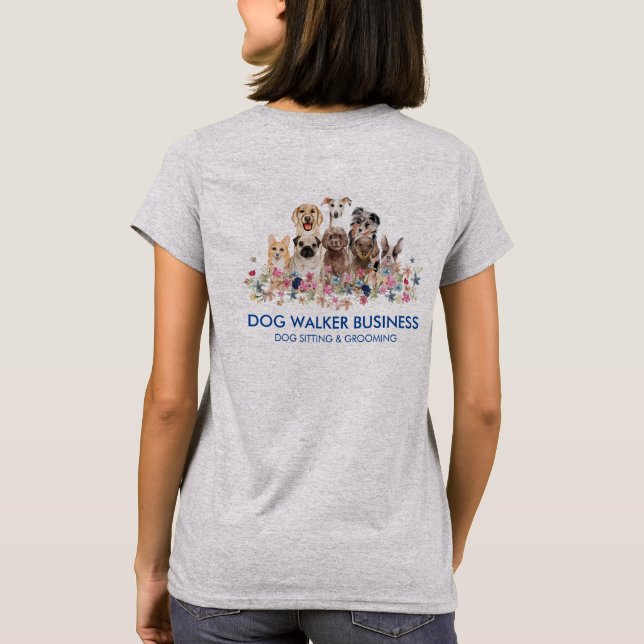 Navy Dog Service double side groomer walker sitter T-Shirt (Back)