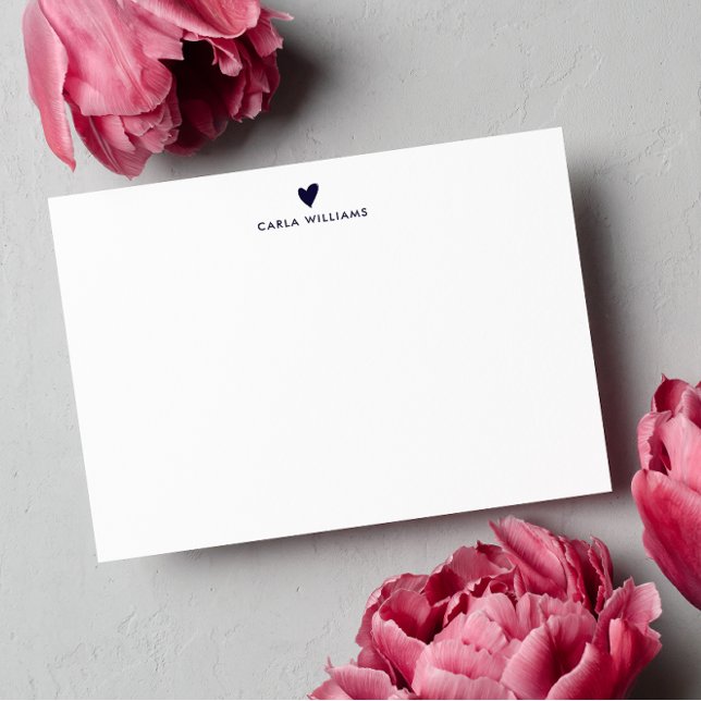 NAVY Doodle Heart Formal Classic Family  Card (Creator Uploaded)