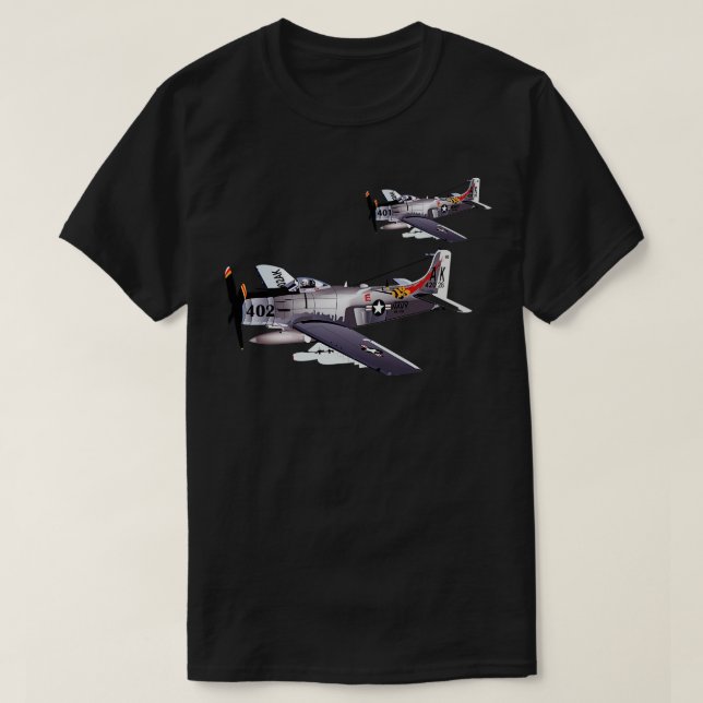 Navy Douglas A6 Skyraider Pair T-Shirt (Design Front)