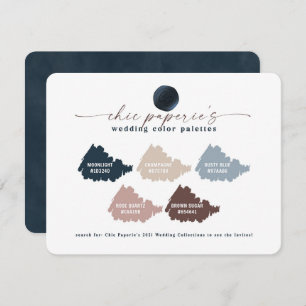 Navy & Dusty Blue Bold Wedding Colour Palette Card