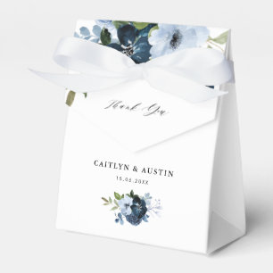navy & dusty blue floral wedding favor box