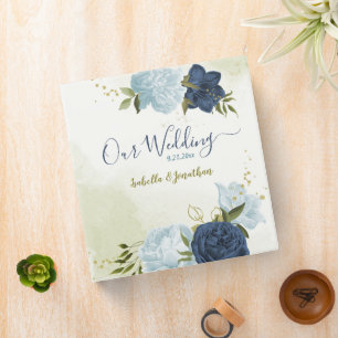 navy dusty blue flowers photo album binder