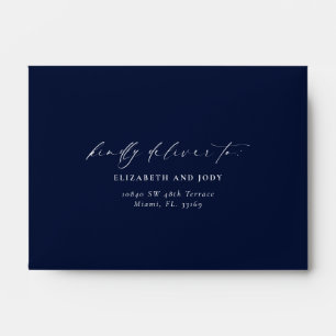 Navy Dusty Blue RSVP Envelope