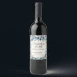 Navy Dusty Blue White Floral 40th Birthday Wine Label<br><div class="desc">Elegant navy and dusty blue with white watercolor floral 40th birthday party wine bottle labels. Personalized with the name of the guest-of-honour, her age, and her party date. Add your own "Thank you for celebrating with us" message at the bottom. Contact me for assistance with your customizations or to request...</div>