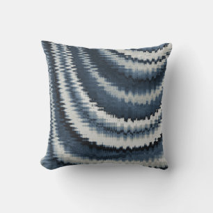 Navy Earth Toned Blue Abstract Pattern  Outdoor Pillow