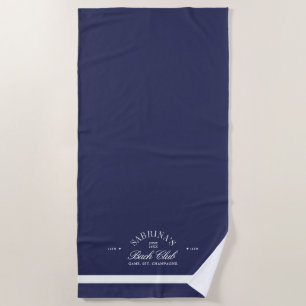Navy Elegant Vintage Bachelorette Weekend Beach Towel