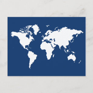 Navy Elegant World Postcard