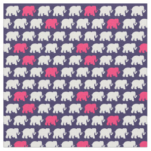 Navy elephants fabric