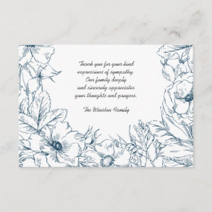 Navy Embrace - Bereavement Thank You Notecard
