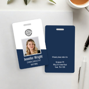 Navy Employee Photo ID Company logo Security Badge