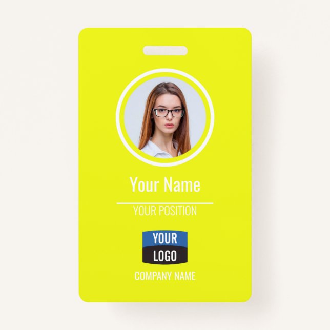 Navy - Employee Photo ID Company Security Badge (Front)