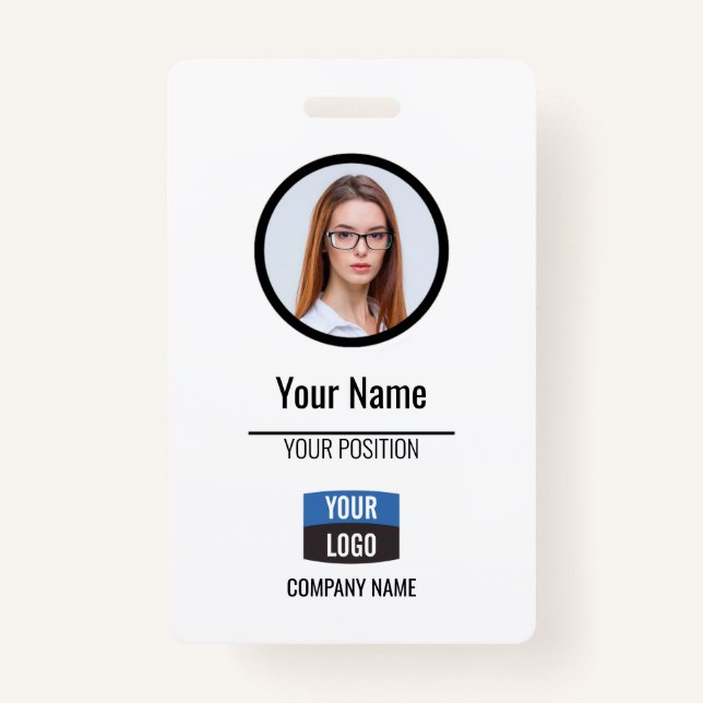 Navy - Employee Photo ID Company Security Badge (Front)