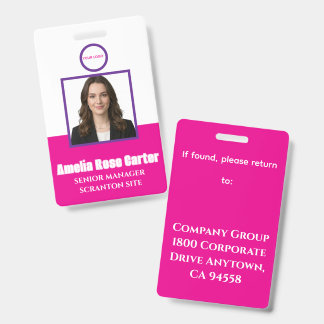 Navy | Employee Photo ID Company Security  Badge