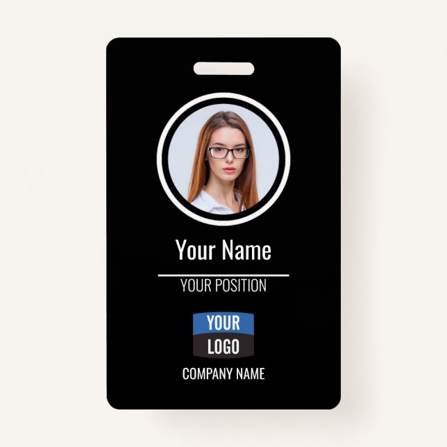 Navy - Employee Photo ID Company Security Badge (Front)