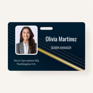 Navy Employee Photo ID Company Security Badge