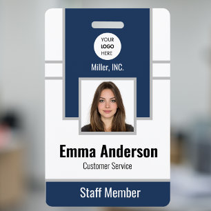Navy Employee Photo ID Company Security Badge