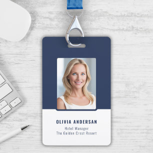 Navy Employee Photo ID Company Security Badge