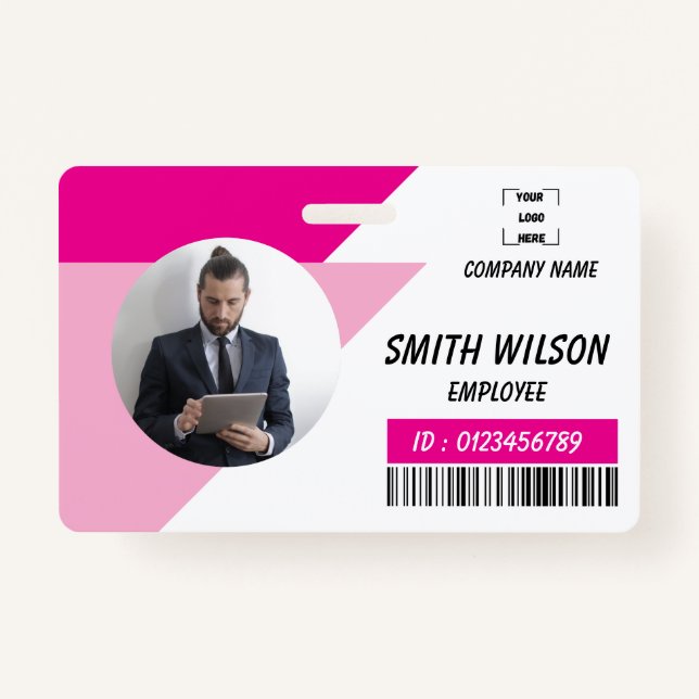 Navy | Employee Photo ID Company Security Badge (Front)