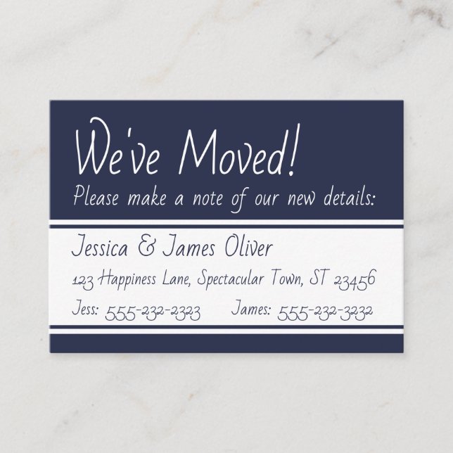Navy et White Bold Nous avons déplacé les cartes d (Devant)