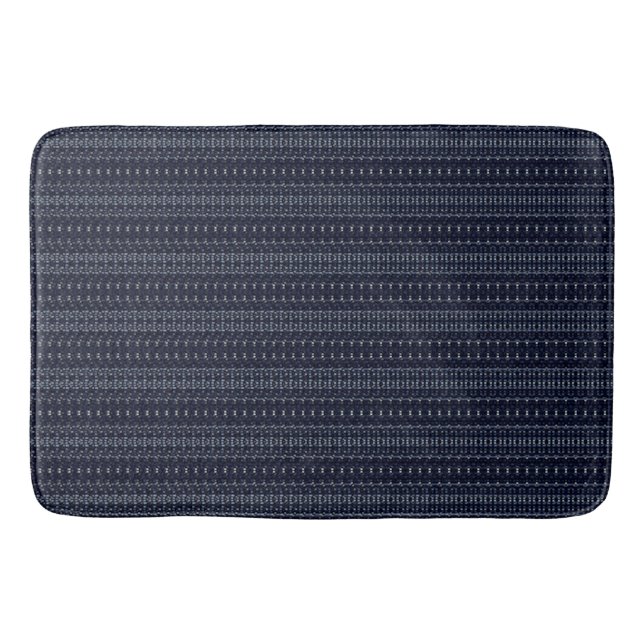 Navy Eyelet Bath Mat (Front)