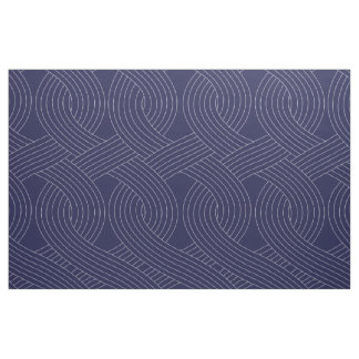 Navy Fabric with White Interlocking Repeating Line