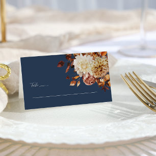 Navy Fall Wedding Place Card