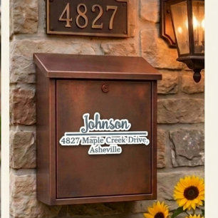Navy Family Name & Address Mailbox Personalized