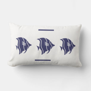 navy  fish  on  white  PILLOW coastal living