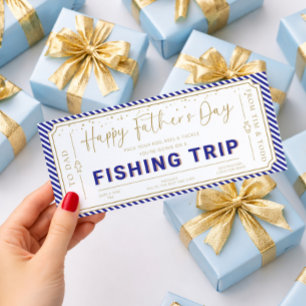 Navy Fishing Trip Father's Day Gift Voucher Card