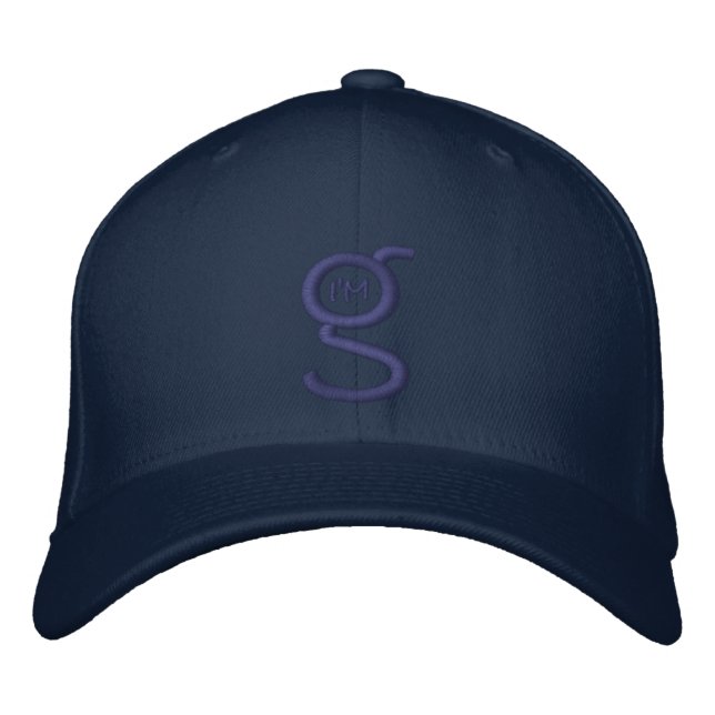 Navy FlexFit Cap w Blue Logo Embroidered (Front)
