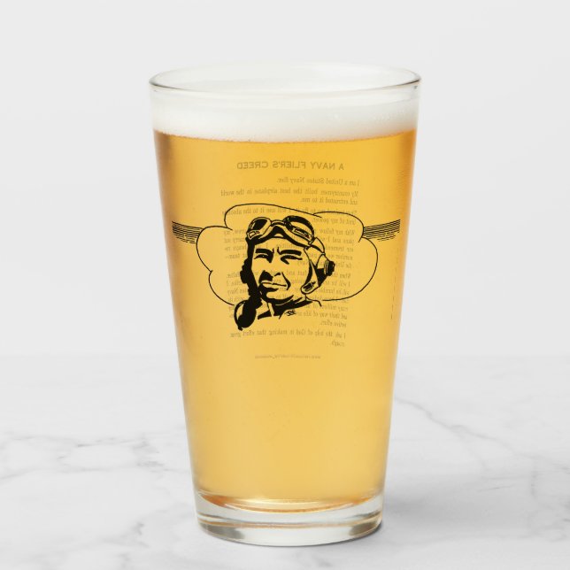 Navy Flyer's Creed Beer Glass (Front Filled)