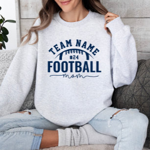 Navy Football Mom Team Name Number Ash Sweatshirt