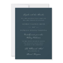 Navy Formal Calligraphy Elegant Wedding